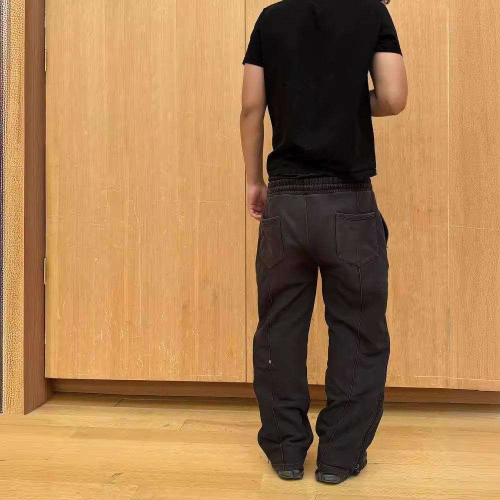 Gerade Bein-Jogger | Drawstring | Baggy | Gerade Bein-Sweatpants | Herren-Jogger-Chaps Herrenmode
