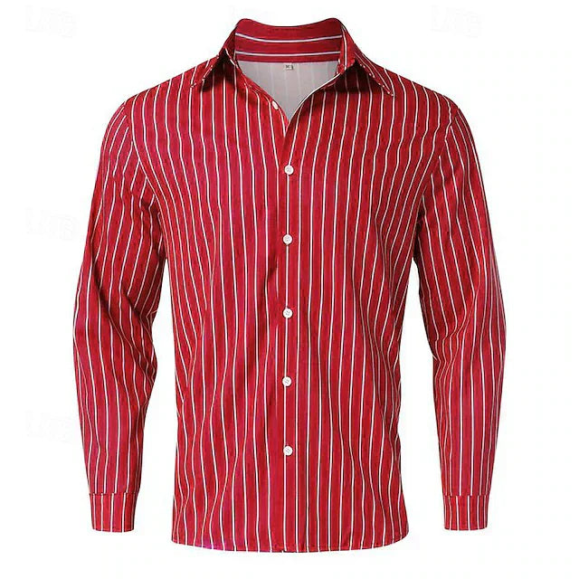 Gestreiftes Hemd | Langarm | Slim Fit | Hemd mit Knöpfen | Herrenhemden-Chaps Herrenmode