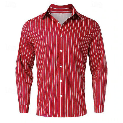 Gestreiftes Hemd | Langarm | Slim Fit | Hemd mit Knöpfen | Herrenhemden-Chaps Herrenmode