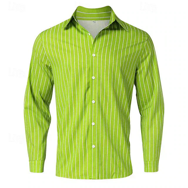 Gestreiftes Hemd | Langarm | Slim Fit | Hemd mit Knöpfen | Herrenhemden-Chaps Herrenmode