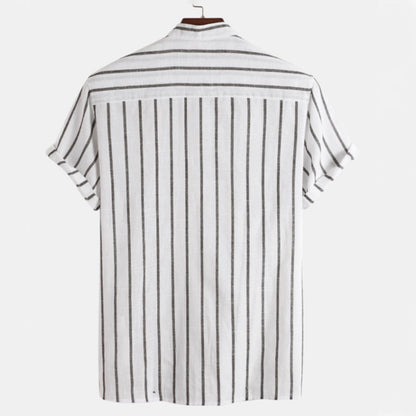 Gestreiftes Hemd - Sommer - zugeknöpft - Kurzarmhemd - Herrenhemden-Chaps Herrenmode