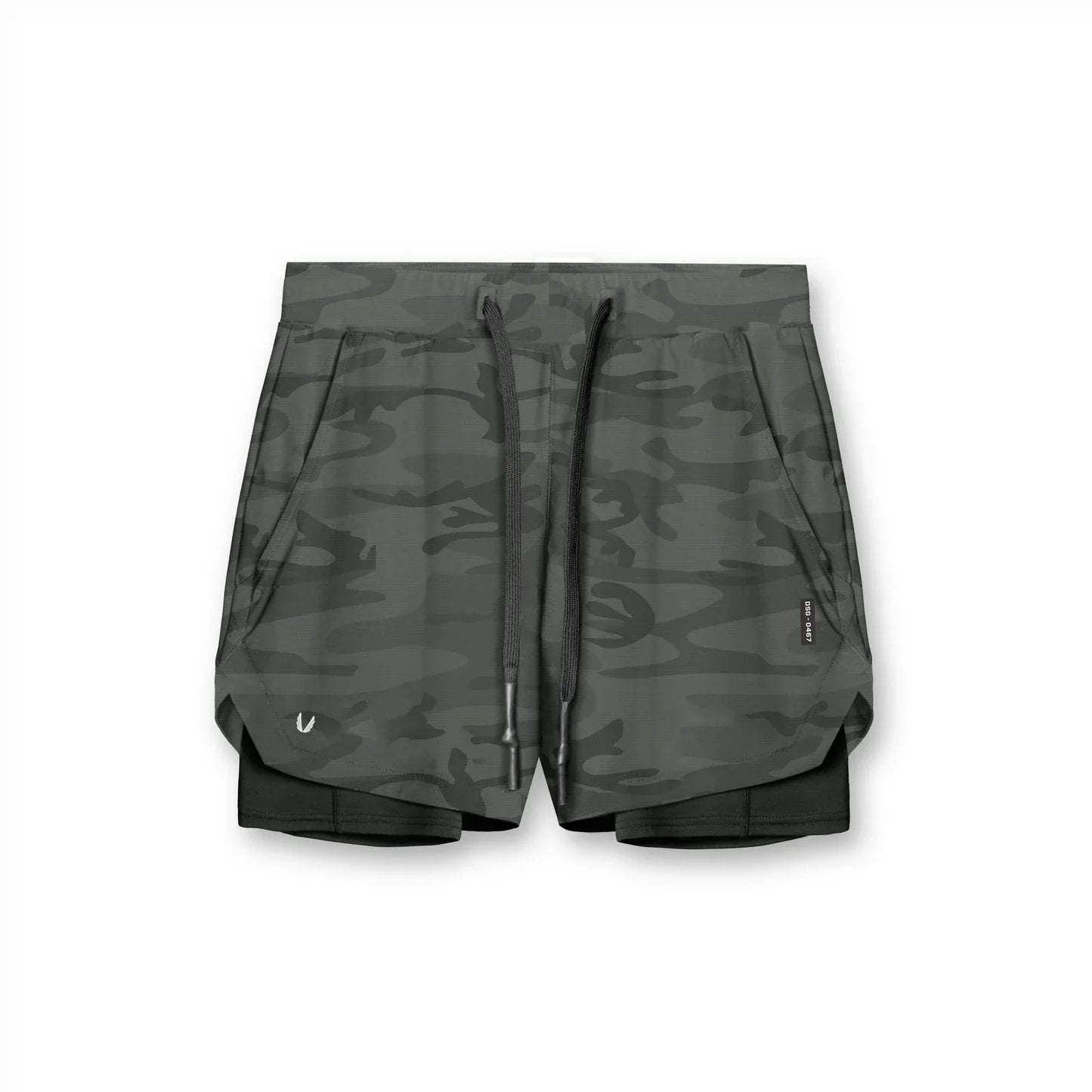Gym Shorts | Drawstring | 2-in-1 | Sport Shorts | Herren Laufshorts-Camouflage-S-Chaps Herrenmode