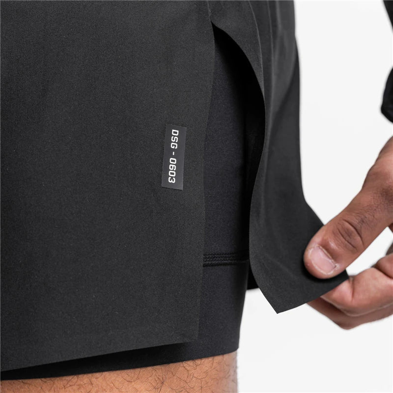 Gym Shorts | Drawstring | 2-in-1 | Sport Shorts | Herren Laufshorts-Chaps Herrenmode