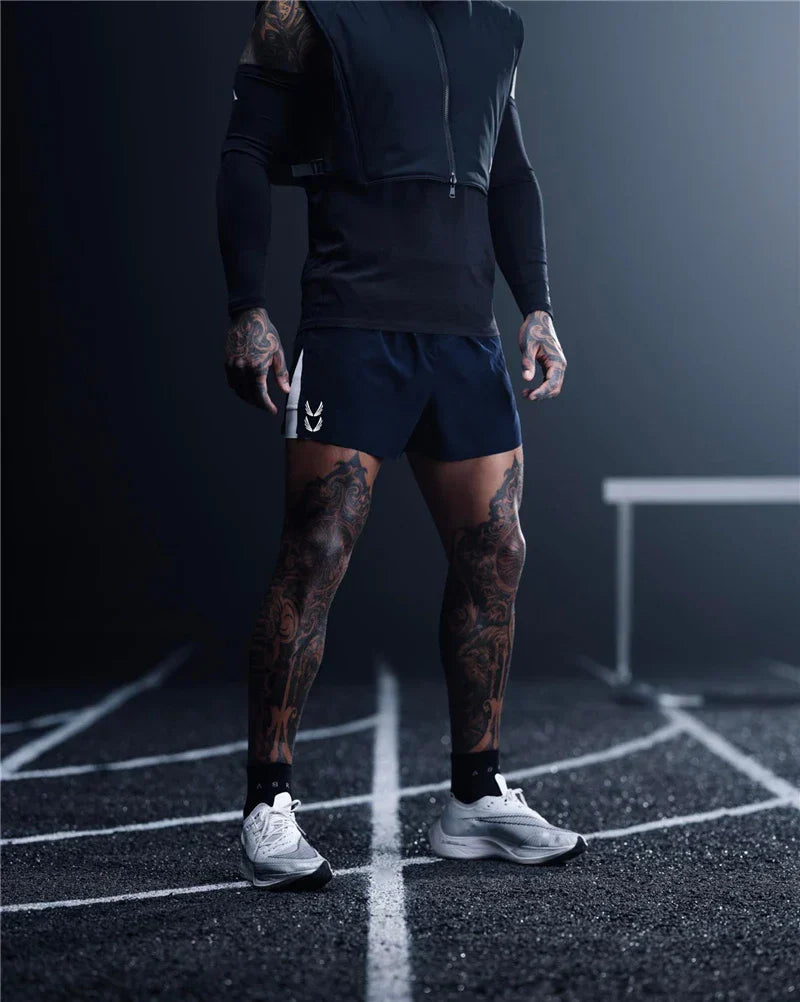 Gym Shorts | Drawstring | 2-in-1 | Sport Shorts | Herren Laufshorts-Chaps Herrenmode