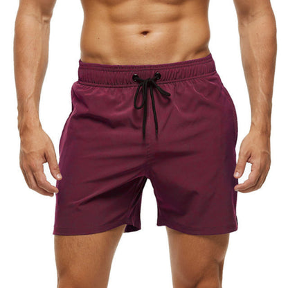 Gym Shorts - Elastische Taille - Kordelzug - Sportshorts - Herren Shorts-Rot-S-Chaps Herrenmode