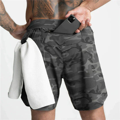 Gym Shorts | Kordelzug | Leichtgewicht | Sport Shorts | Herren Trainingsshorts-Tarnfarbe-S-Chaps Herrenmode