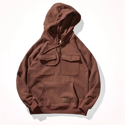 Halb-Reißverschluss-Hoodie – Pullover – Kängurutasche – Cargo-Hoodie – Herren-Hoodie-Chaps Herrenmode