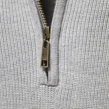 Halb-Reißverschluss-Pullover | Gestrickt | Reißverschluss am Hals | Polo-Pullover | Herren-Pullover mit Viertel-Reißverschluss-Chaps Herrenmode