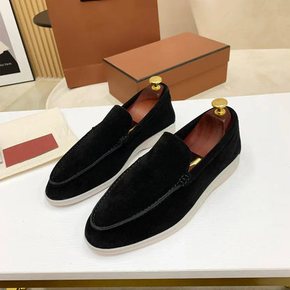 Halbschuhe | Bequem | Slip-On | Wildleder-Slipper | Herrenschuhe-Schwarz-38-Chaps Herrenmode