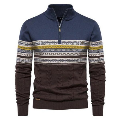 Half Zip Pullover | Gestrickt | Winter | Pullover | Herrenbekleidung-Jeans Blau-S-Chaps Herrenmode