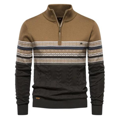 Half Zip Pullover | Gestrickt | Winter | Pullover | Herrenbekleidung-Khaki-S-Chaps Herrenmode