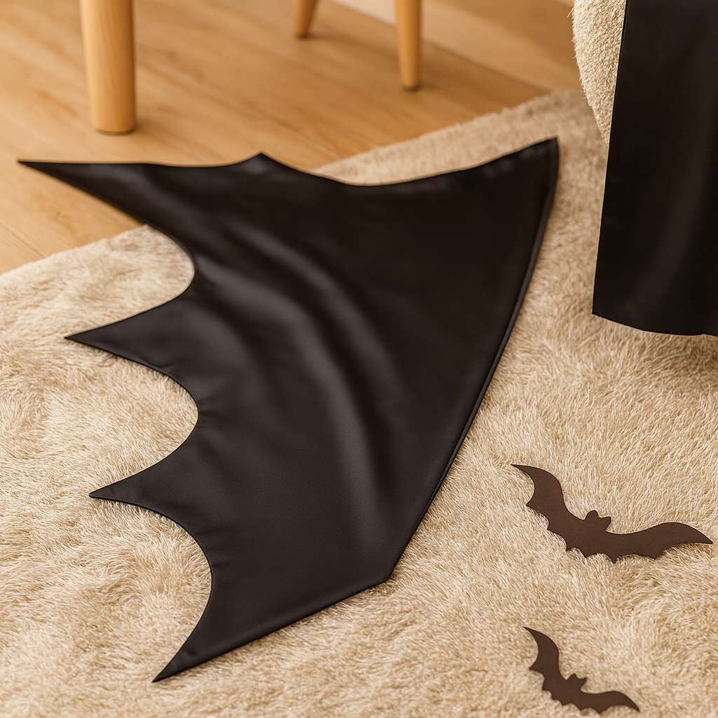 Halloween Kleid | Schwarz | Minikleid | Fledermaus Kostüm | Damen Halloween Kostüme-Chaps Herrenmode