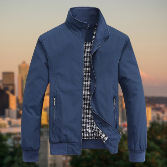 Harrington-Jacke | Reißverschluss | Winddicht | Bomberjacke | Herrenjacke-Blau-M-Chaps Herrenmode