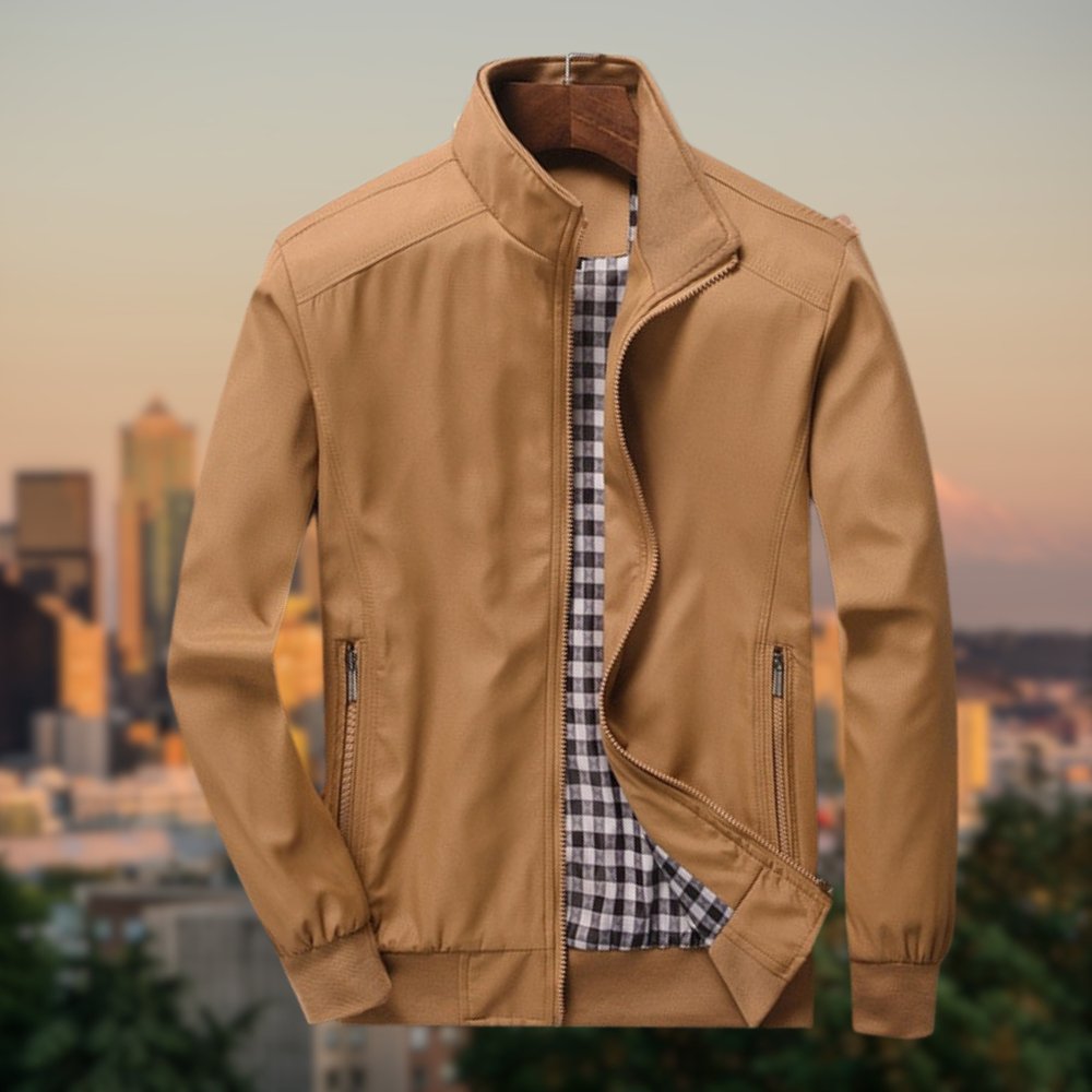 Harrington-Jacke | Reißverschluss | Winddicht | Bomberjacke | Herrenjacke-Khaki-M-Chaps Herrenmode