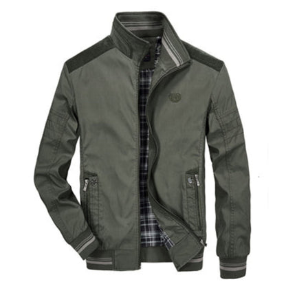 Harrington Jacke | Zip-Up | Winddicht | Bomberjacke | Freizeitjacken für Männer-Grün-S-Chaps Herrenmode