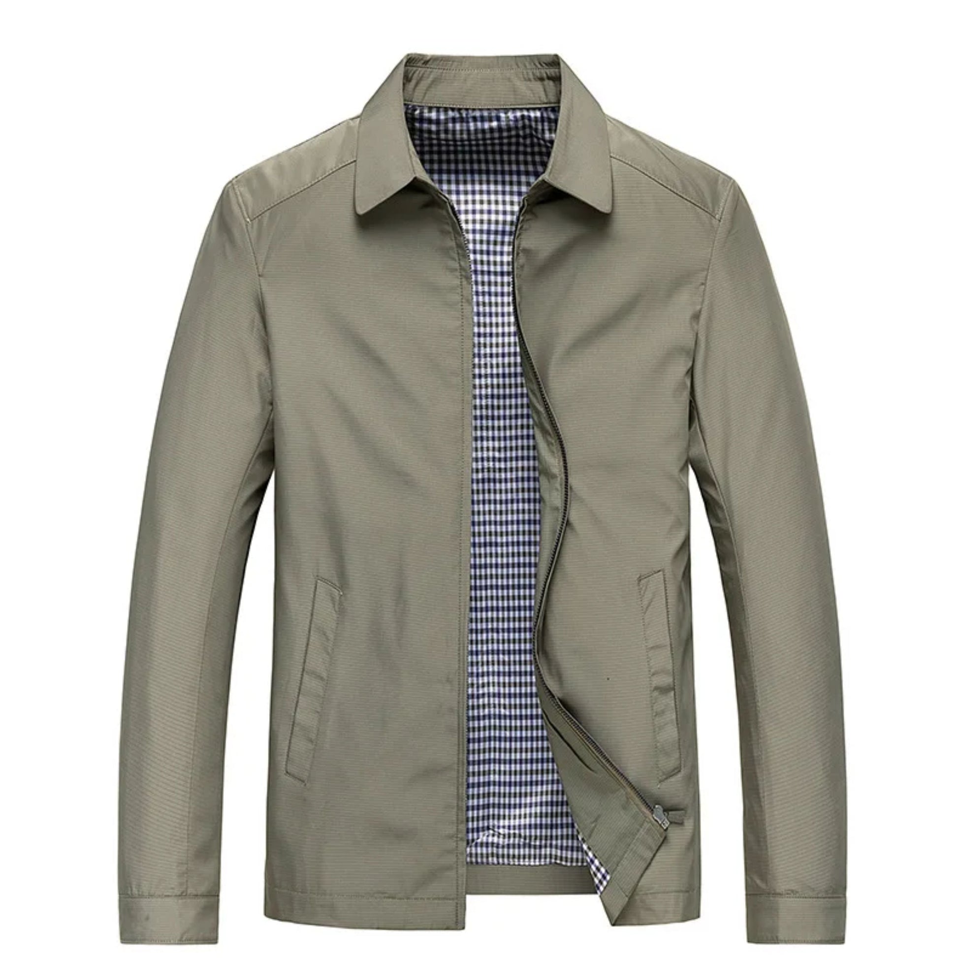 Harrington Jacke - Zip-Up - Winddicht - Leichte Jacke - Herrenjacken-Khaki-XS-Chaps Herrenmode