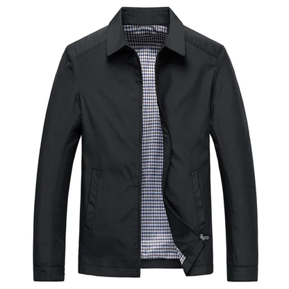 Harrington Jacke - Zip-Up - Winddicht - Leichte Jacke - Herrenjacken-Schwarz-XS-Chaps Herrenmode