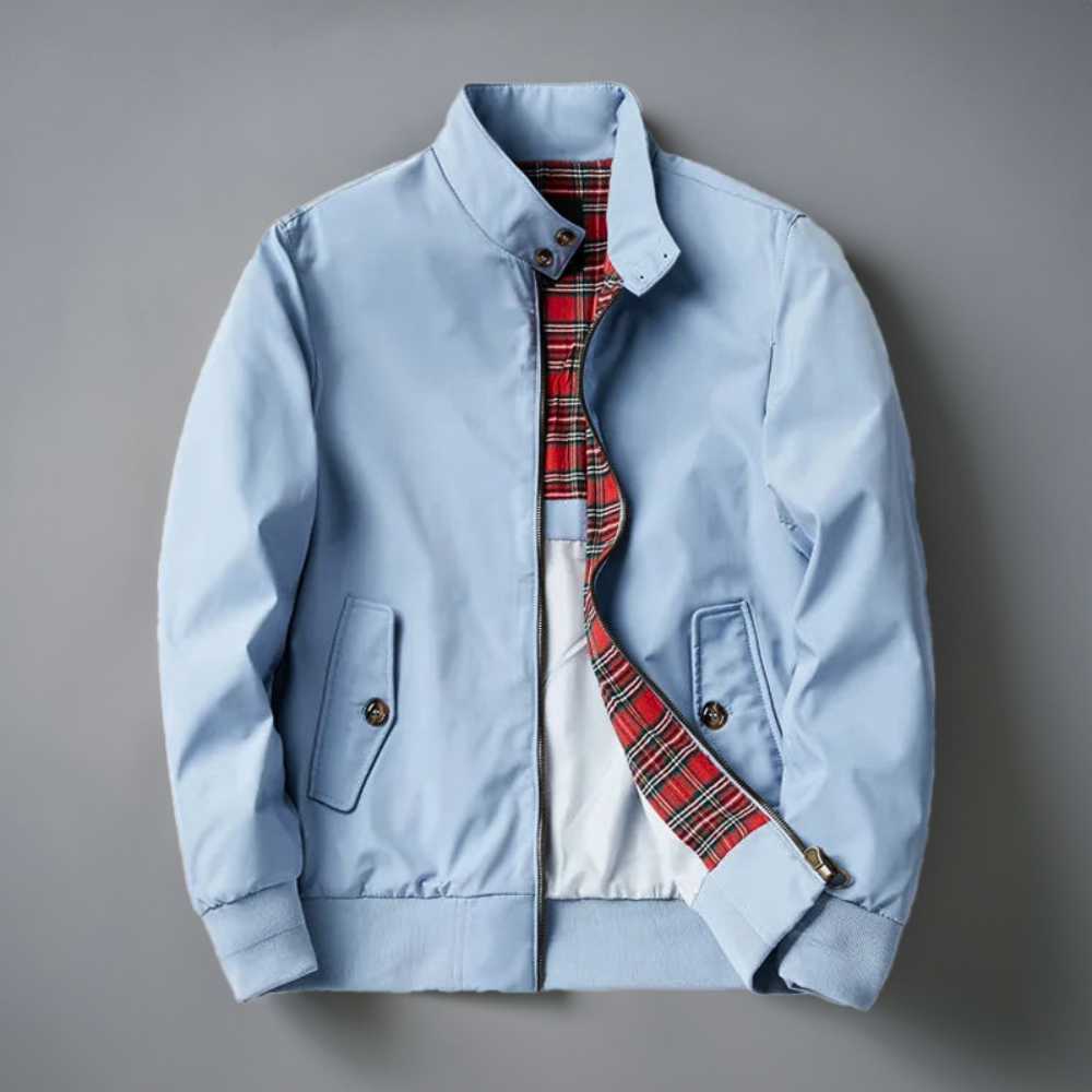 Harrington-Jacke | mit Reißverschluss | Herbst | Bomberjacke | Herrenjacke-Hellblau-M-Chaps Herrenmode