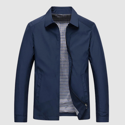 Harrington-Jacke – wasserdichte, winddichte Herbstjacke für Herren mit Reißverschluss-Blau-S-Chaps Herrenmode