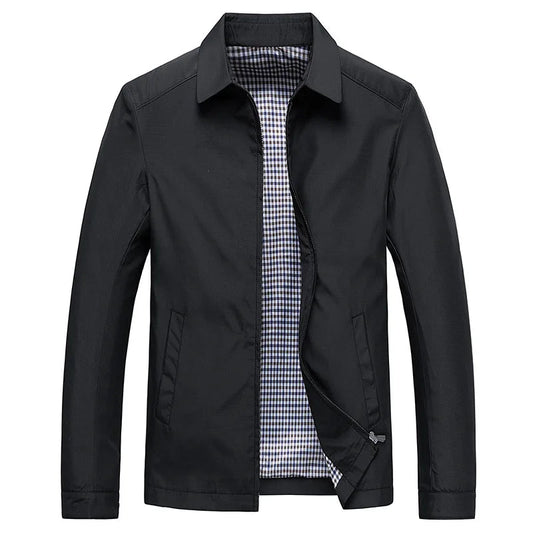 Harrington-Jacke – winddichte Herbstjacke mit Reißverschluss für Herren-Schwarz-M-Chaps Herrenmode