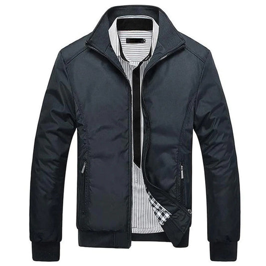 Harrington Jacket | Zip-Up | Windproof | Sommerjacke | Herrenjacke-Schwarz-S-Chaps Herrenmode