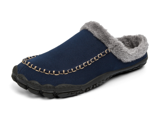 Hausschuhe für den Winter | Slip-Ons | Rutschfeste Hausschuhe | Winterclogs | Hausschuhe für Herren-Blau-39-Chaps Herrenmode