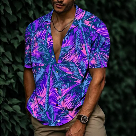 Hawaii Florale Bluse Für Männer-3-S-Chaps Herrenmode