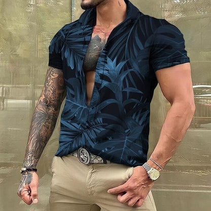 Hawaiihemd - Button-Up - Bedruckt - Kurzarmhemd - Herrenhemden-Chaps Herrenmode