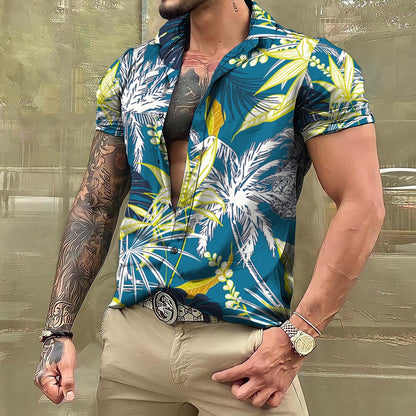Hawaiihemd - Button-Up - Bedruckt - Kurzarmhemd - Herrenhemden-Chaps Herrenmode