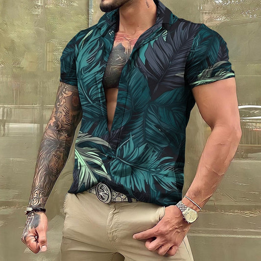 Hawaiihemd - Button-Up - Bedruckt - Kurzarmhemd - Herrenhemden-Chaps Herrenmode