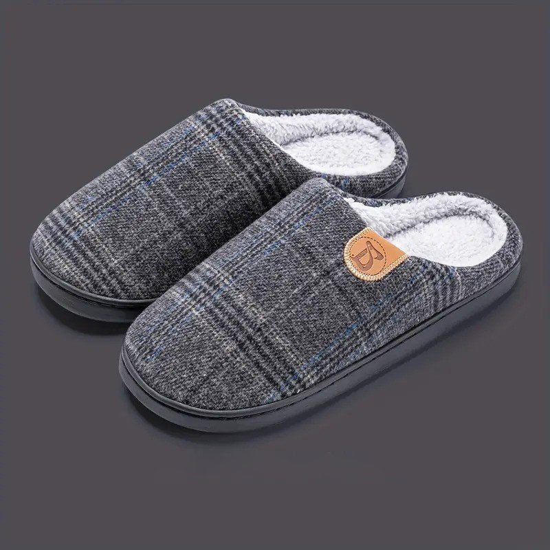 Heath Hausschuhe | Winter-Hausschuhe für Männer-Dunkelgrau-40-40.5-Chaps Herrenmode