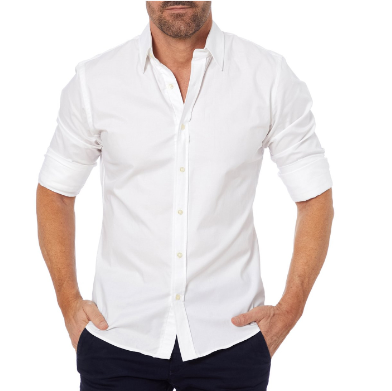 Hemd | Hemd mit Reißverschluss | Langarm | Hemd mit Knöpfen | Herrenhemden-Wit-XS-Chaps Herrenmode