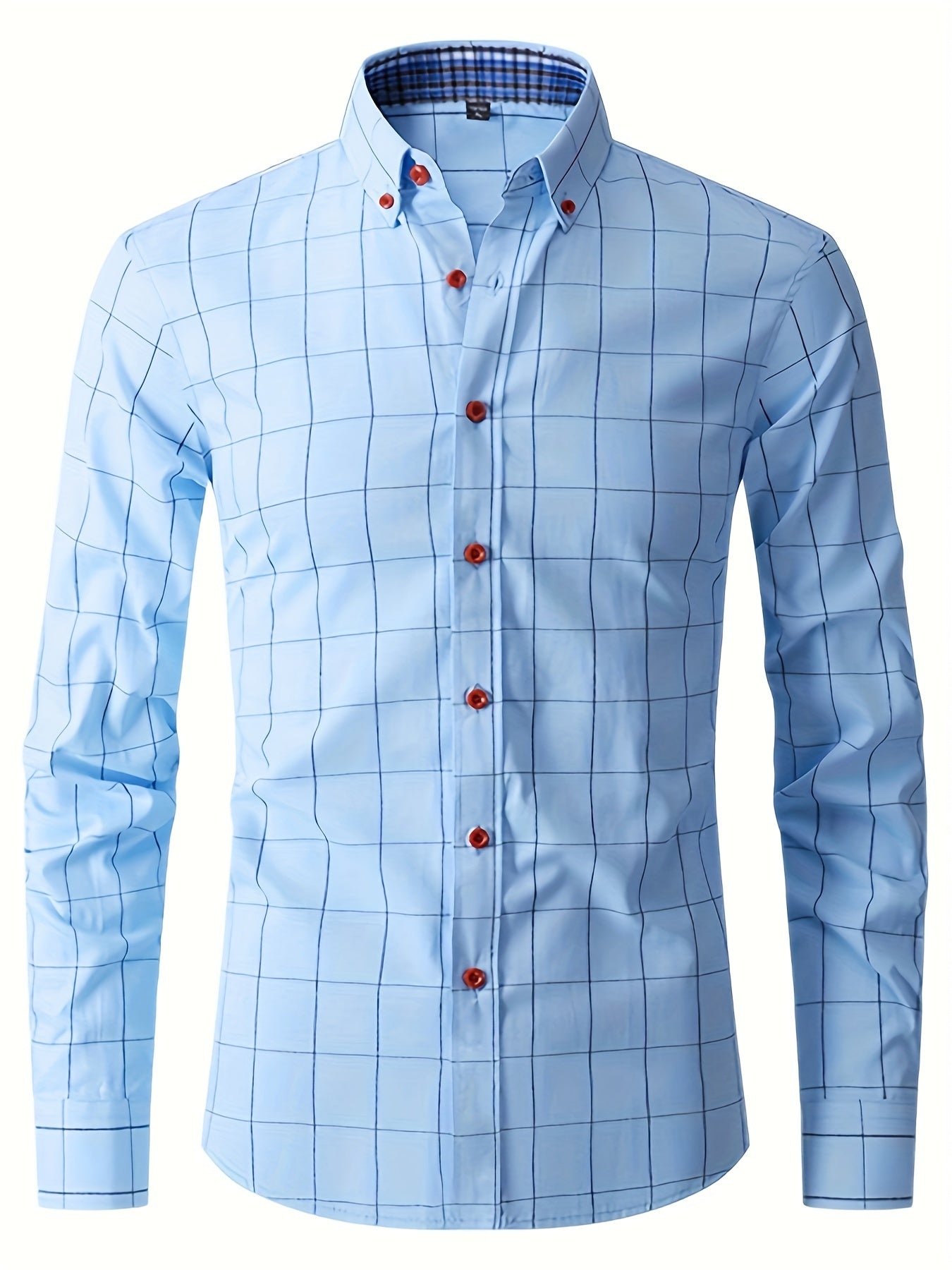 Hemd | Langarm | Slim Fit | Oxford Hemd | Herren-Knopfleistenhemd-Hellblau-M-Chaps Herrenmode