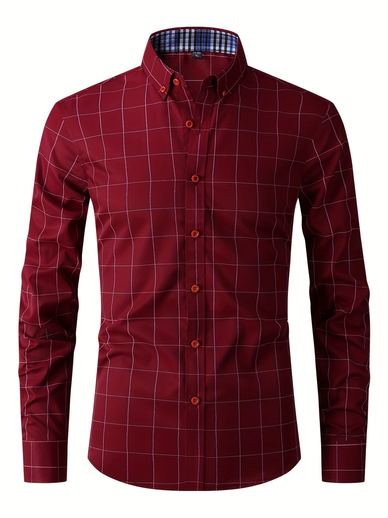 Hemd | Langarm | Slim Fit | Oxford Hemd | Herren-Knopfleistenhemd-Rot-M-Chaps Herrenmode