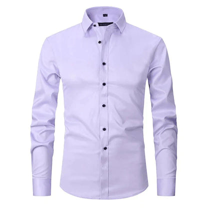 Hemd - Langarm - Stretchig - Bügelfreies Hemd - Herrenhemd-Hellviolett-S-Chaps Herrenmode