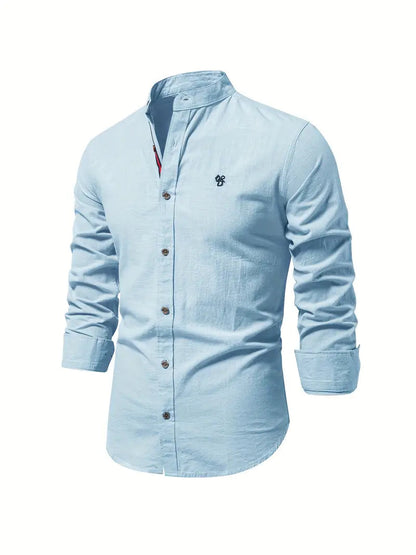 Hemd mit Knopfleiste - Bequem - Schmale Passform - Lange Ärmel - Herrenhemden-Hellblau-XS-Chaps Herrenmode