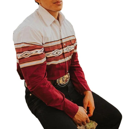 Hemd mit Knopfleiste | Western | Regular Fit | Langarmhemden | Herrenhemden-Chaps Herrenmode
