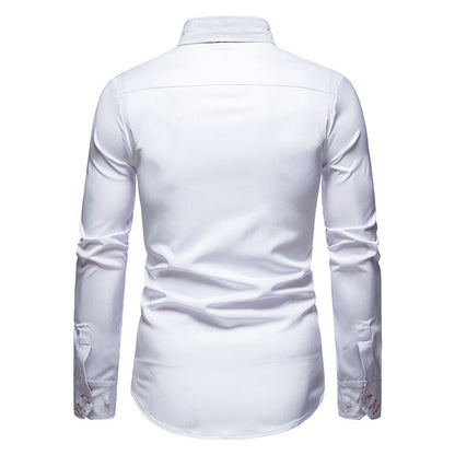 Hemd mit Kragen und Ärmeln – Langarm – Hemd mit Knöpfen – Herrenhemden-Chaps Herrenmode