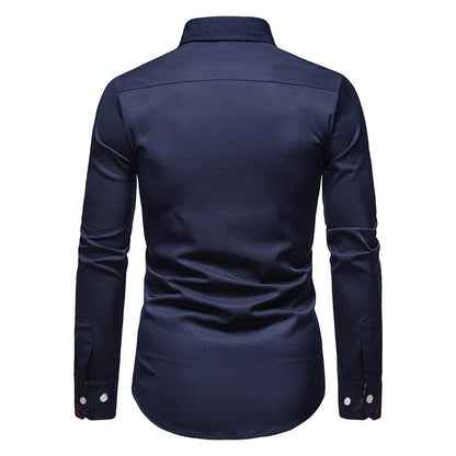 Hemd mit Kragen und Ärmeln – Langarm – Hemd mit Knöpfen – Herrenhemden-Chaps Herrenmode