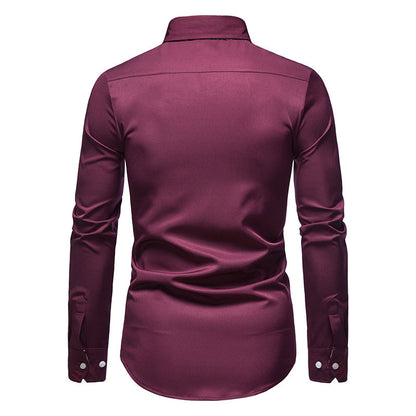 Hemd mit Kragen und Ärmeln – Langarm – Hemd mit Knöpfen – Herrenhemden-Chaps Herrenmode