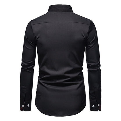 Hemd mit Kragen und Ärmeln – Langarm – Hemd mit Knöpfen – Herrenhemden-Chaps Herrenmode