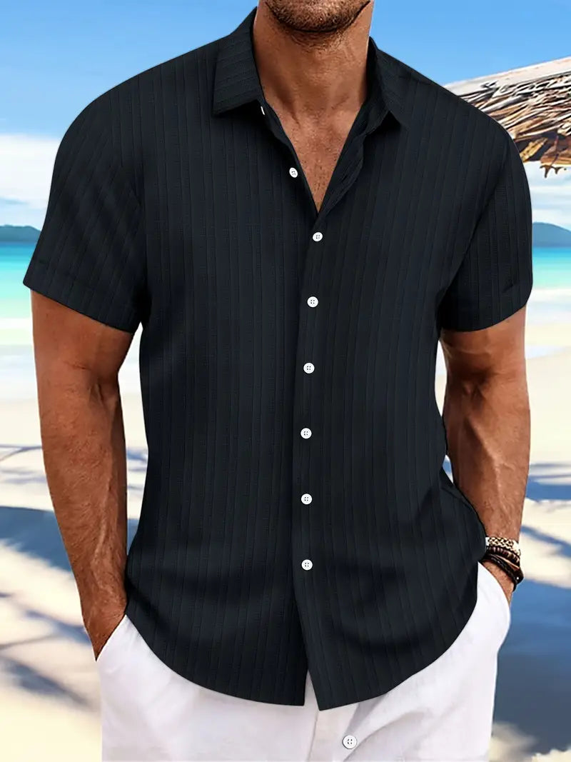 Hemd mit kurzen Ärmeln - Knopfleiste - Umlegekragen - Sommerhemd - Herrenhemd-Chaps Herrenmode