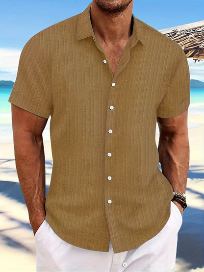 Hemd mit kurzen Ärmeln - Knopfleiste - Umlegekragen - Sommerhemd - Herrenhemd-Chaps Herrenmode