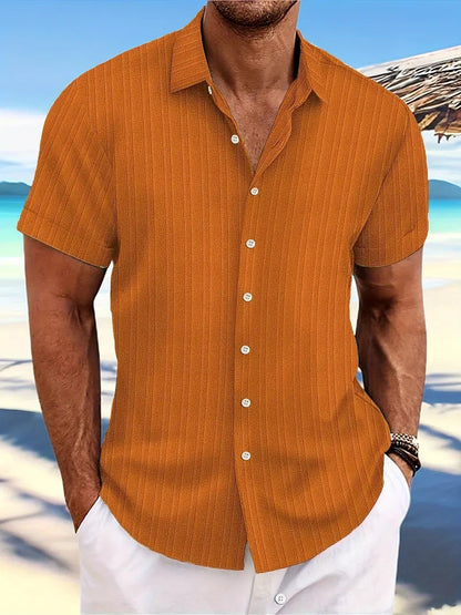 Hemd mit kurzen Ärmeln - Knopfleiste - Umlegekragen - Sommerhemd - Herrenhemd-Chaps Herrenmode
