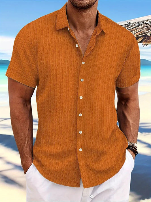 Hemd mit kurzen Ärmeln - Knopfleiste - Umlegekragen - Sommerhemd - Herrenhemd-Chaps Herrenmode