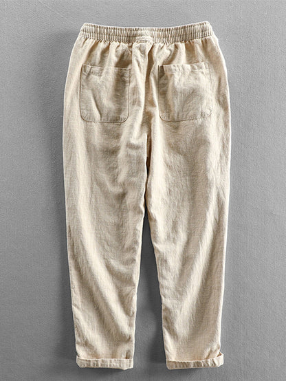 Hemd und Hose im Set | Knopfleiste | Lange Ärmel | Leinen Zweiteiler | Herren-Kombi-Chaps Herrenmode