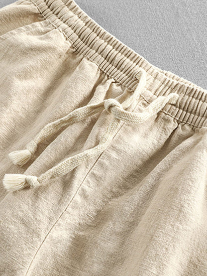 Hemd und Hose im Set | Knopfleiste | Lange Ärmel | Leinen Zweiteiler | Herren-Kombi-Chaps Herrenmode