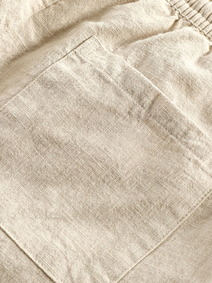 Hemd und Hose im Set | Knopfleiste | Lange Ärmel | Leinen Zweiteiler | Herren-Kombi-Chaps Herrenmode