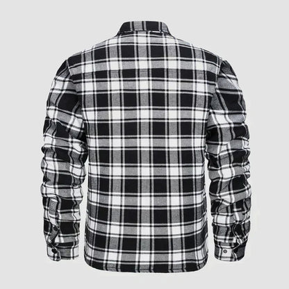Hemdjacke – karierte, gesteppte Herren-Steppjacke mit Knöpfen-Chaps Herrenmode