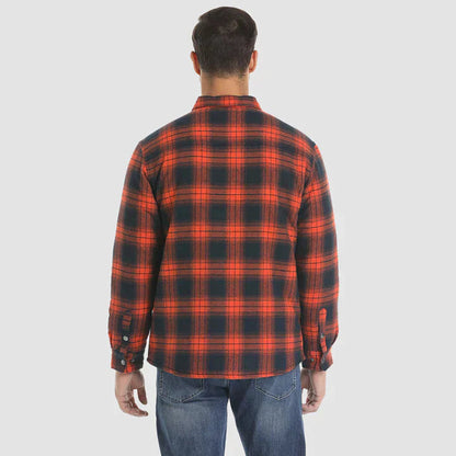 Hemdjacke – karierte, gesteppte Herren-Steppjacke mit Knöpfen-Chaps Herrenmode